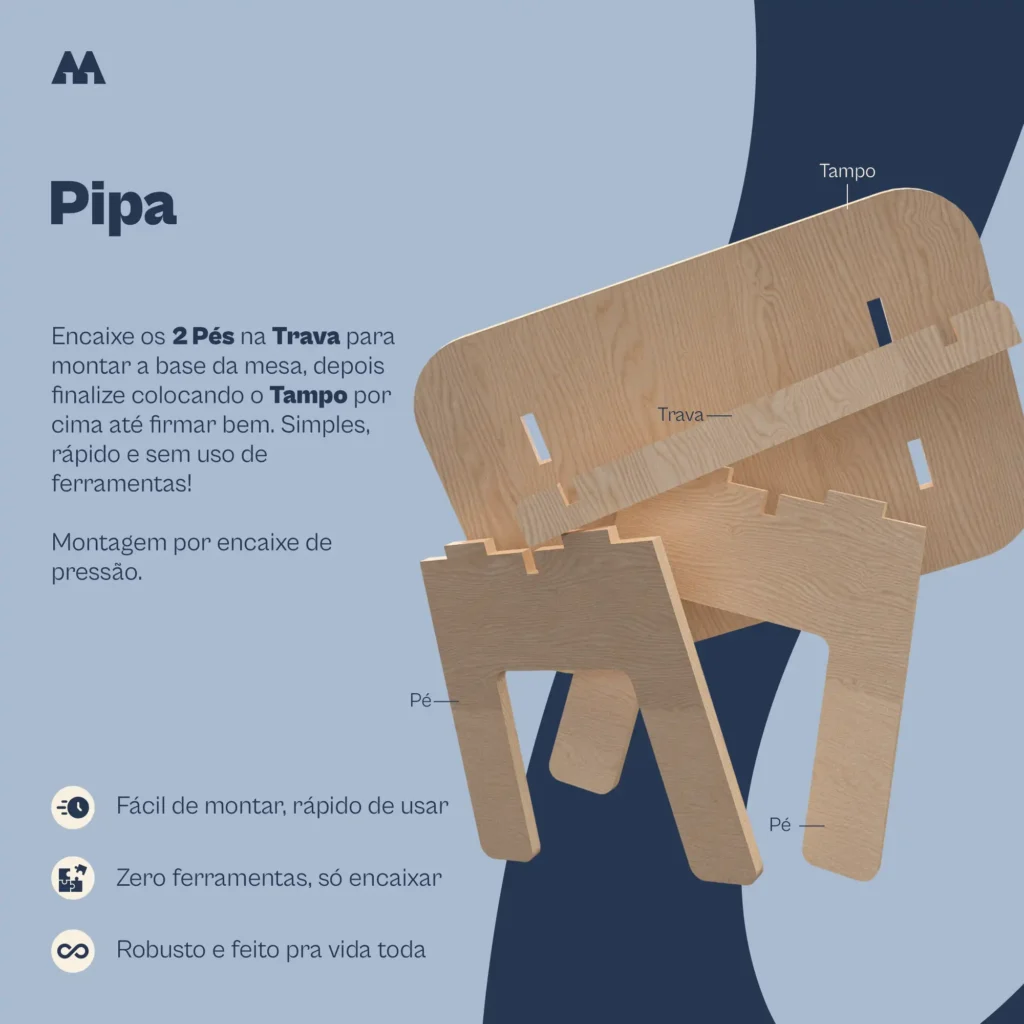 6. Mesa Kids - Mesa de Centro Quadrada